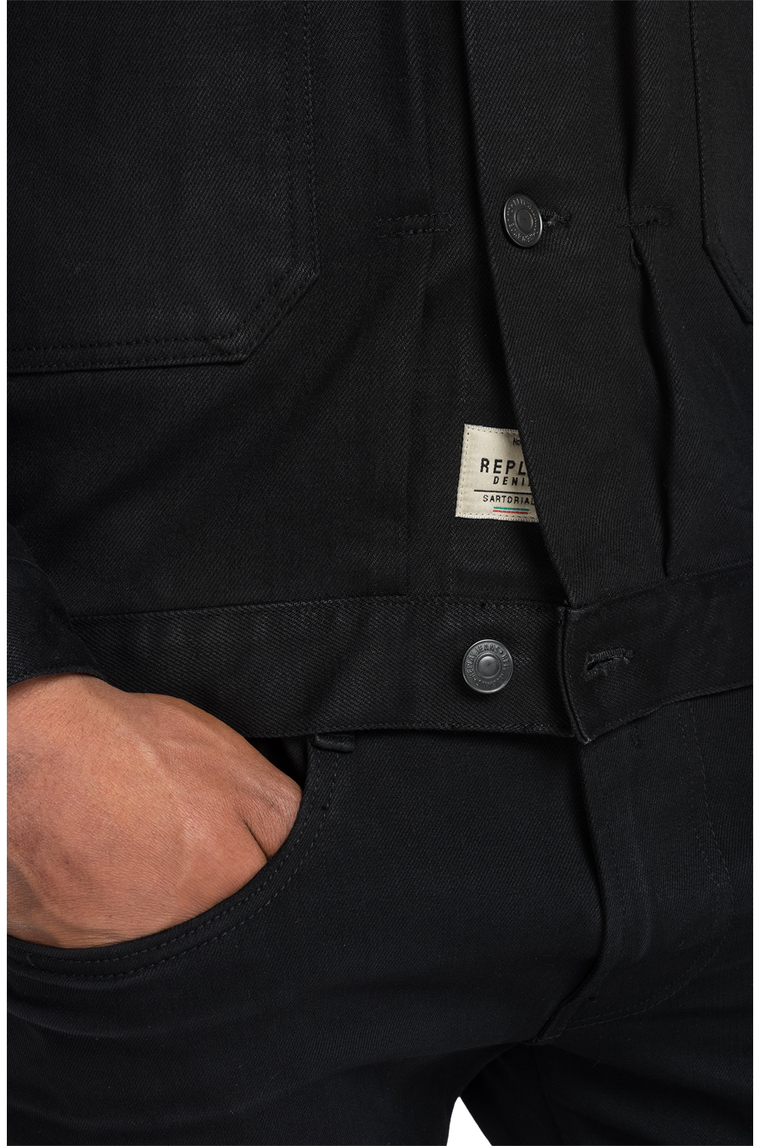 ALL BLACKS × REPLAY ブラックデニムジャケット 詳細画像 ブラック 7